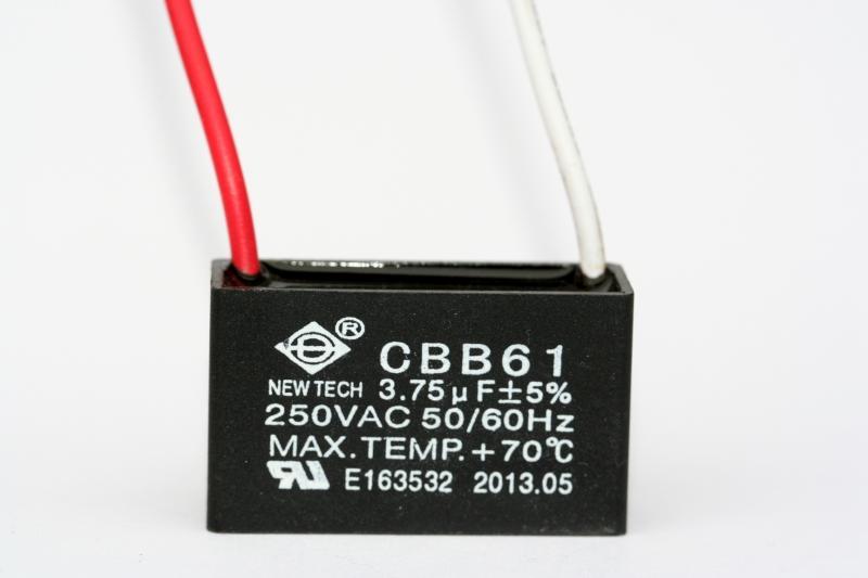 CEILING FAN CAPACITOR CBB61 3.75uf 2 WIRE