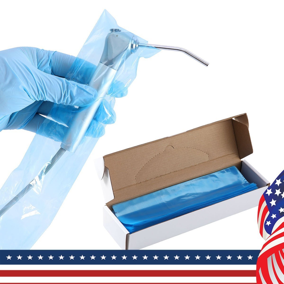 500pcs Dental Disposable Air Water Syringe Sleeves Cover Blue /Transparent