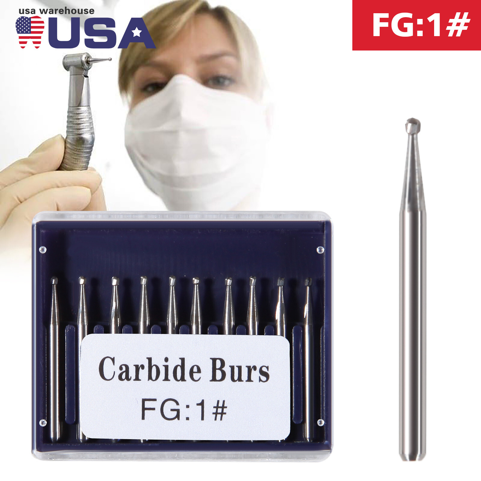 SKYSEA Dental Tungsten Carbide Burs RA FG Steel Burs for High Speed Handpiece