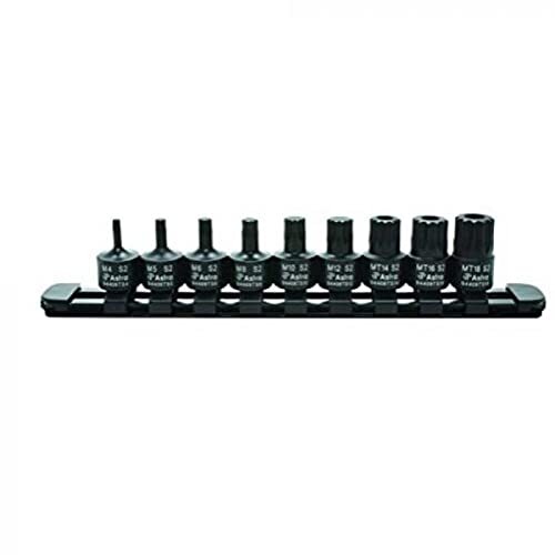 Astro Pneumatic 94409TS 0.375 in. Drive Nano Impact Square Bit Sockets – 9 Piece