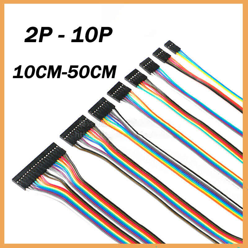 1-10 Way Dupont Cables F-F 2.54mm Ribbon Connector Wire Cable Flat Pi