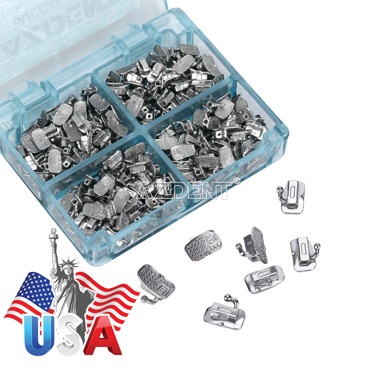AZDENT Dental Bondable Buccal Tube Monoblock/Welding MBT Roth 022 /018 1st Molar