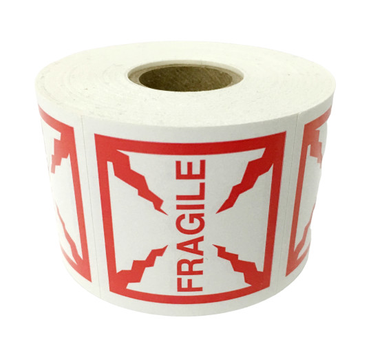2×2 Fragile Labels Shipping Mailing Adhesive Stickers 500 Count