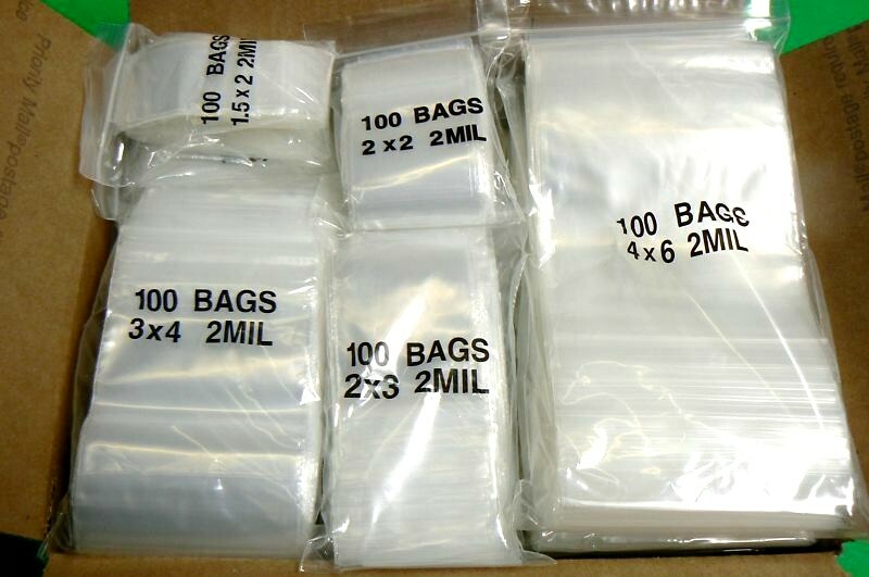 3500 Zip Seal Lock Bags 2 MIL Clear Assortment 5 Sizes 700 Each Zip Slide Lock