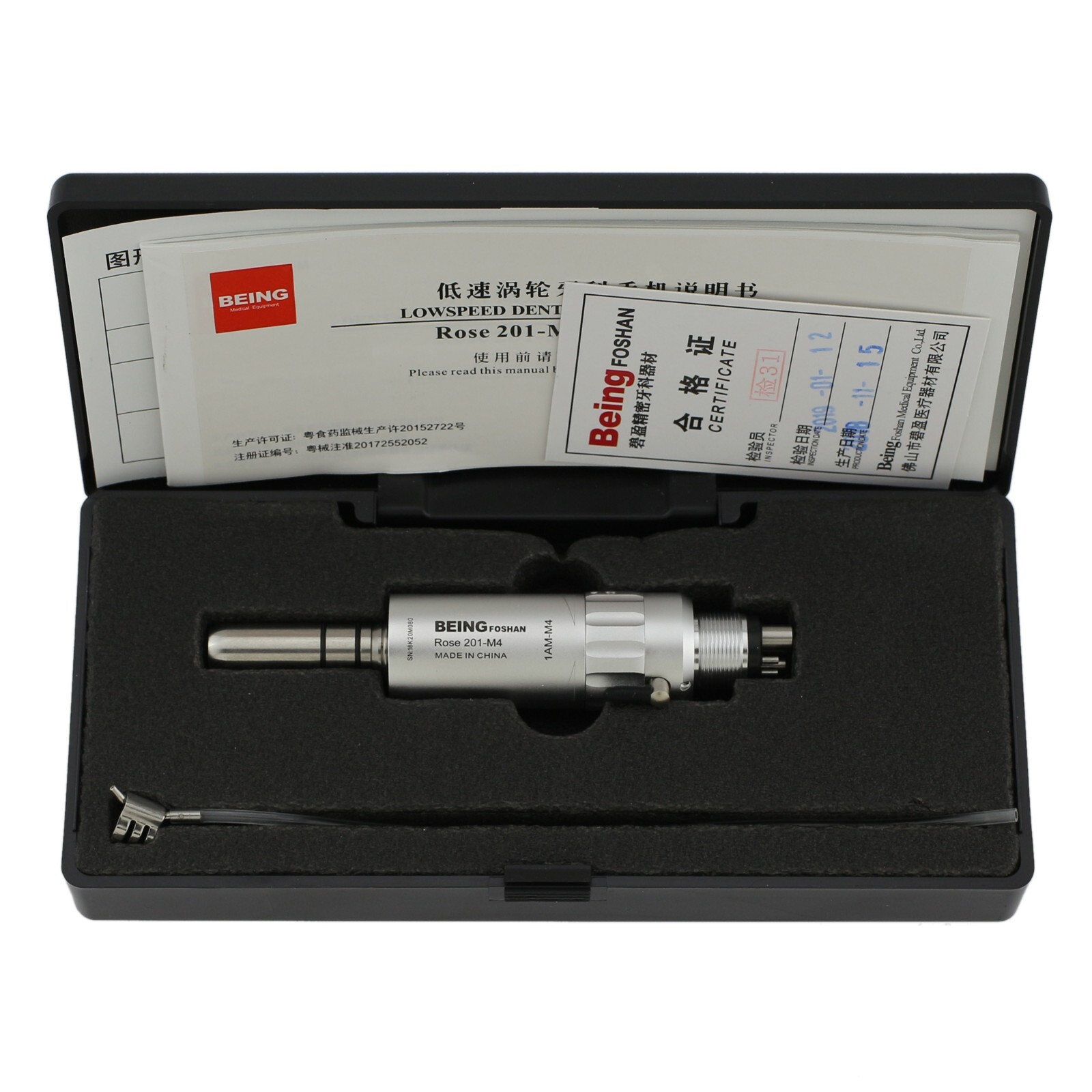 BEING Dental 4:1 Straight Handpiece Nose Cone Low Speed NSK EX-5B Air Motor M4