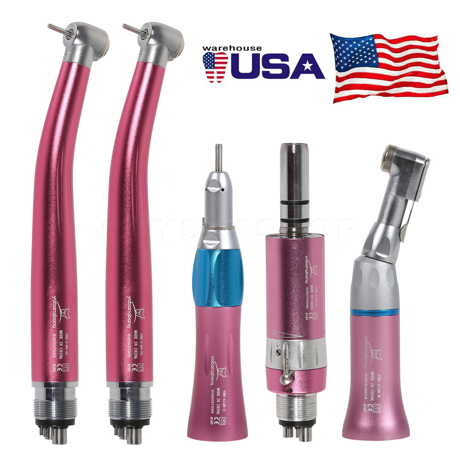 Dental Air Turbine Kit PANA-MAX High Speed Handpiece / EX-203C Low Speed Set 4H