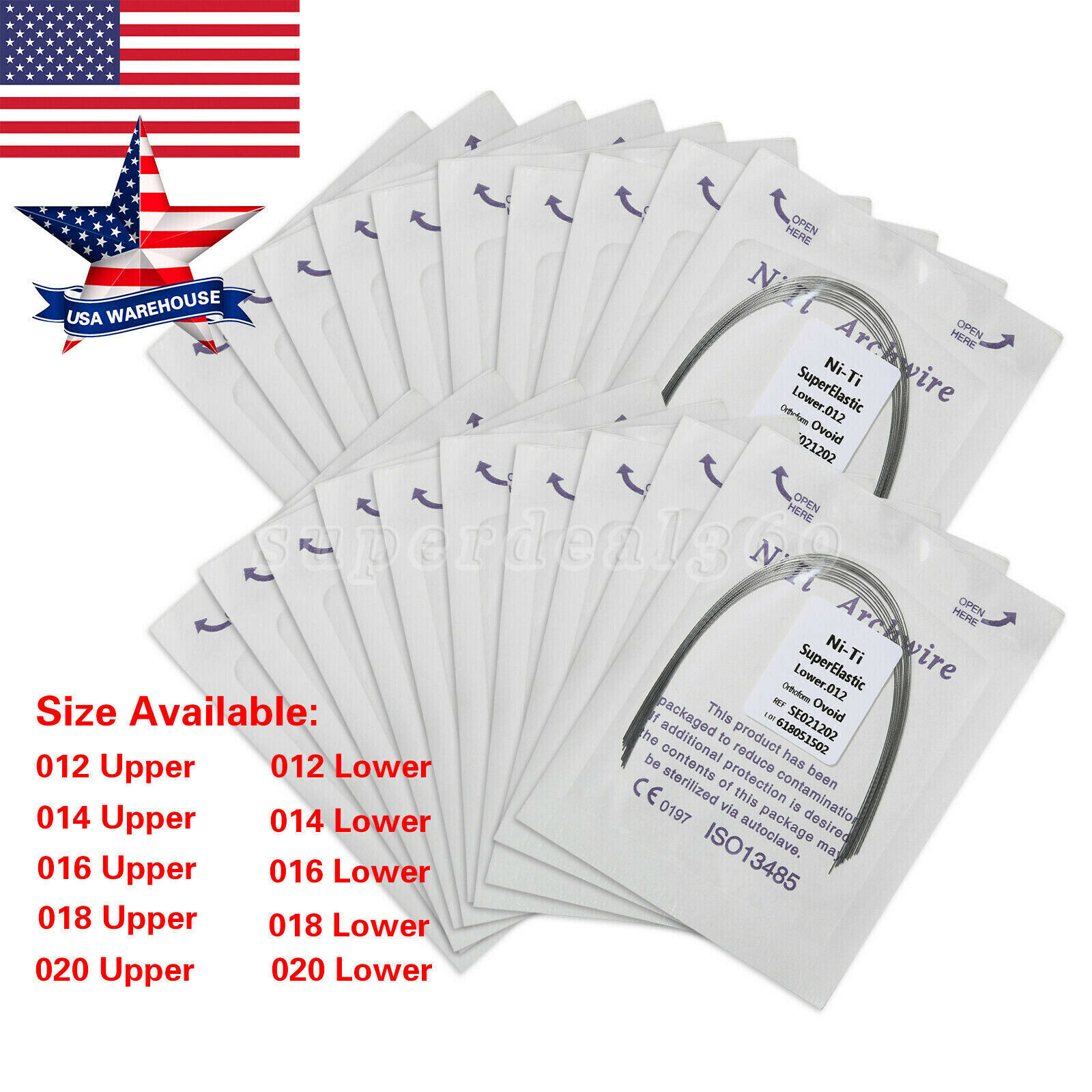 10pcs/pk Dental Orthodontic Niti Arch Wire Round Ovoid Form all size option st