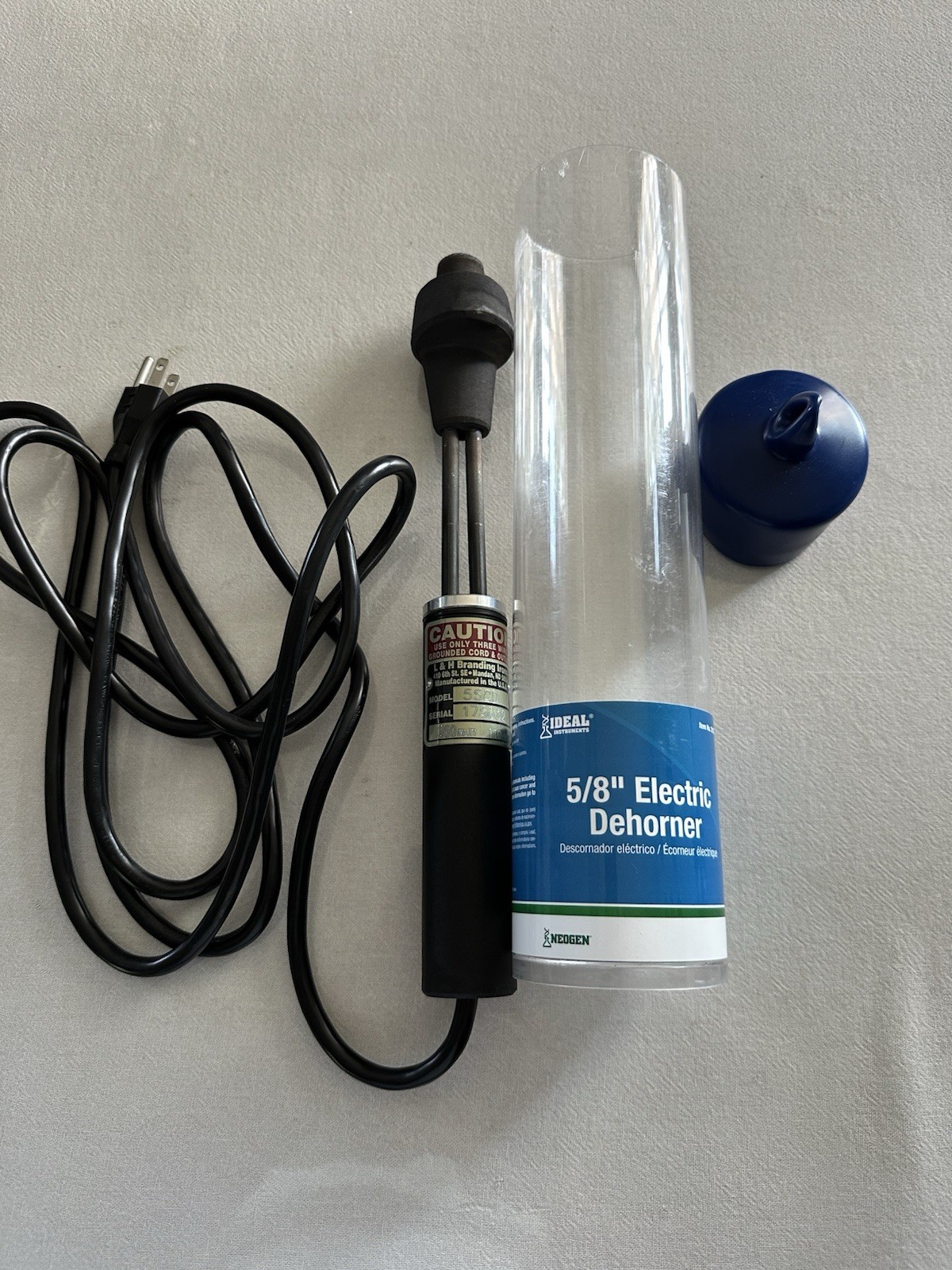 Ideal Instruments 5/8″ Electric Dehorner L&H Goat Calf Disbudding Iron 110V