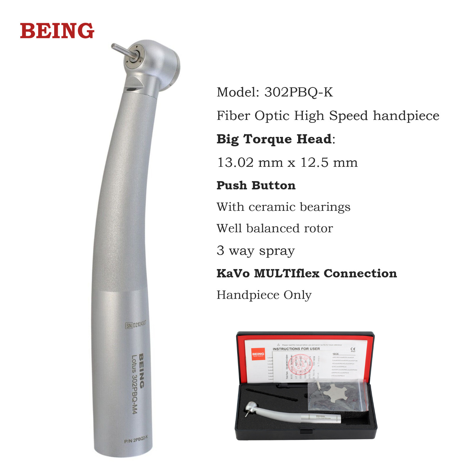 COXO Dental High Speed Fiber Optic Handpiece For Kavo MULTIflex Coupler 4 6Holes