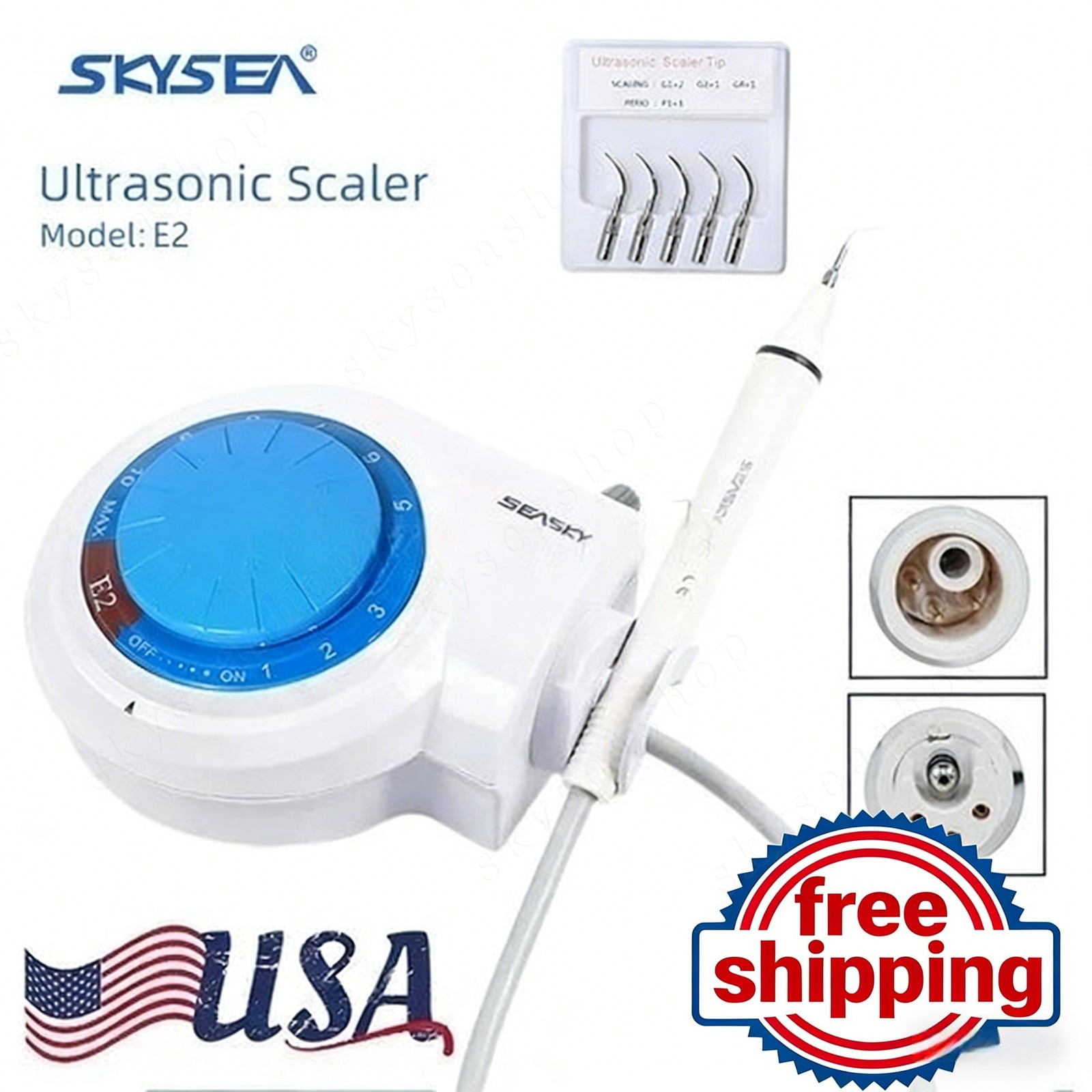 For Cavitron Dental Ultrasonic Piezo Scaler w/ Handpiece 5*Tips fits EMS SKYSEA