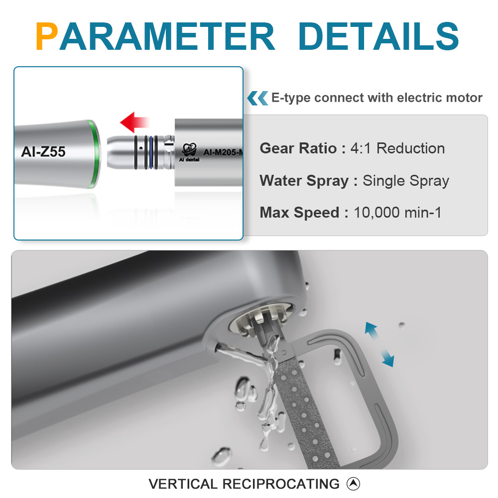 Dental 4:1 Reduction IPR Contra Angle NO LED Handpiece Interproximal Strips Kit