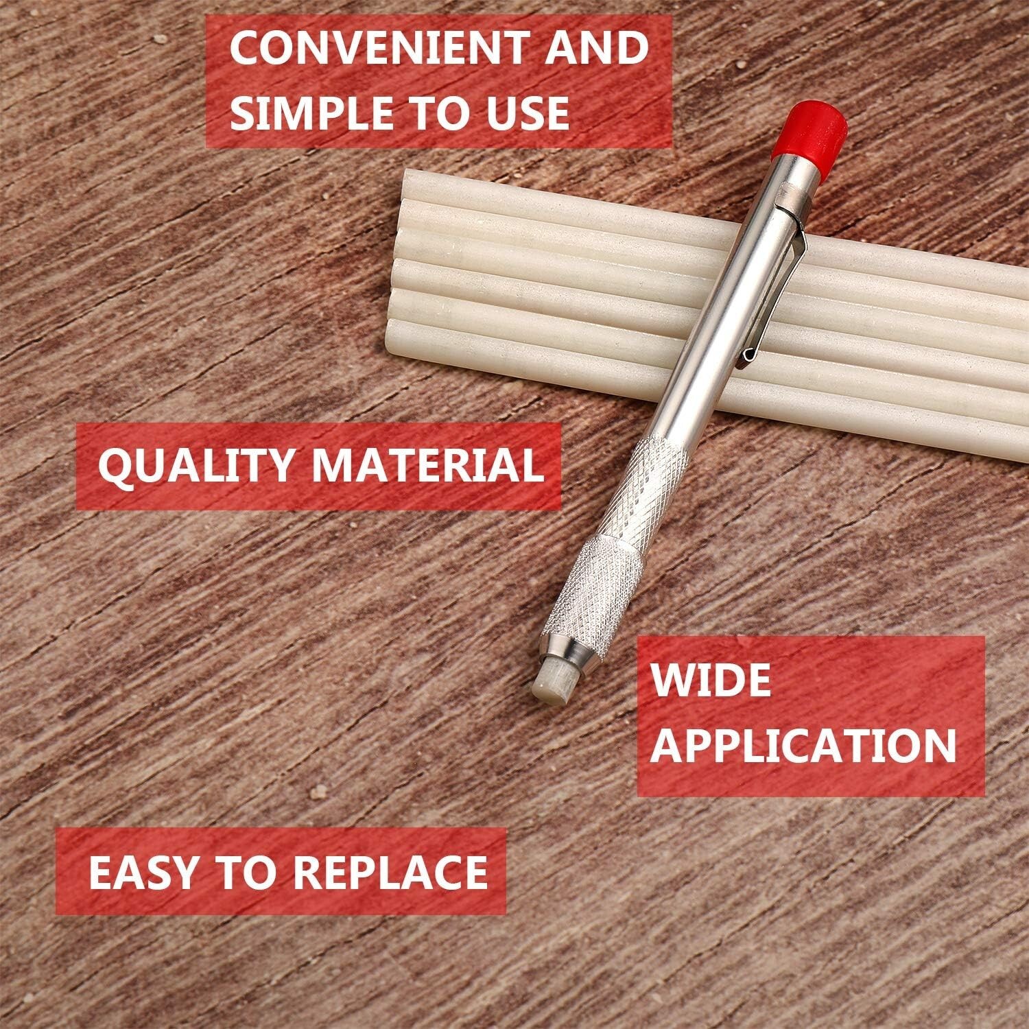 Soapstone Holder Round Holder Flat Marking Pen Marker Refills Welding Tool 2 Pcs