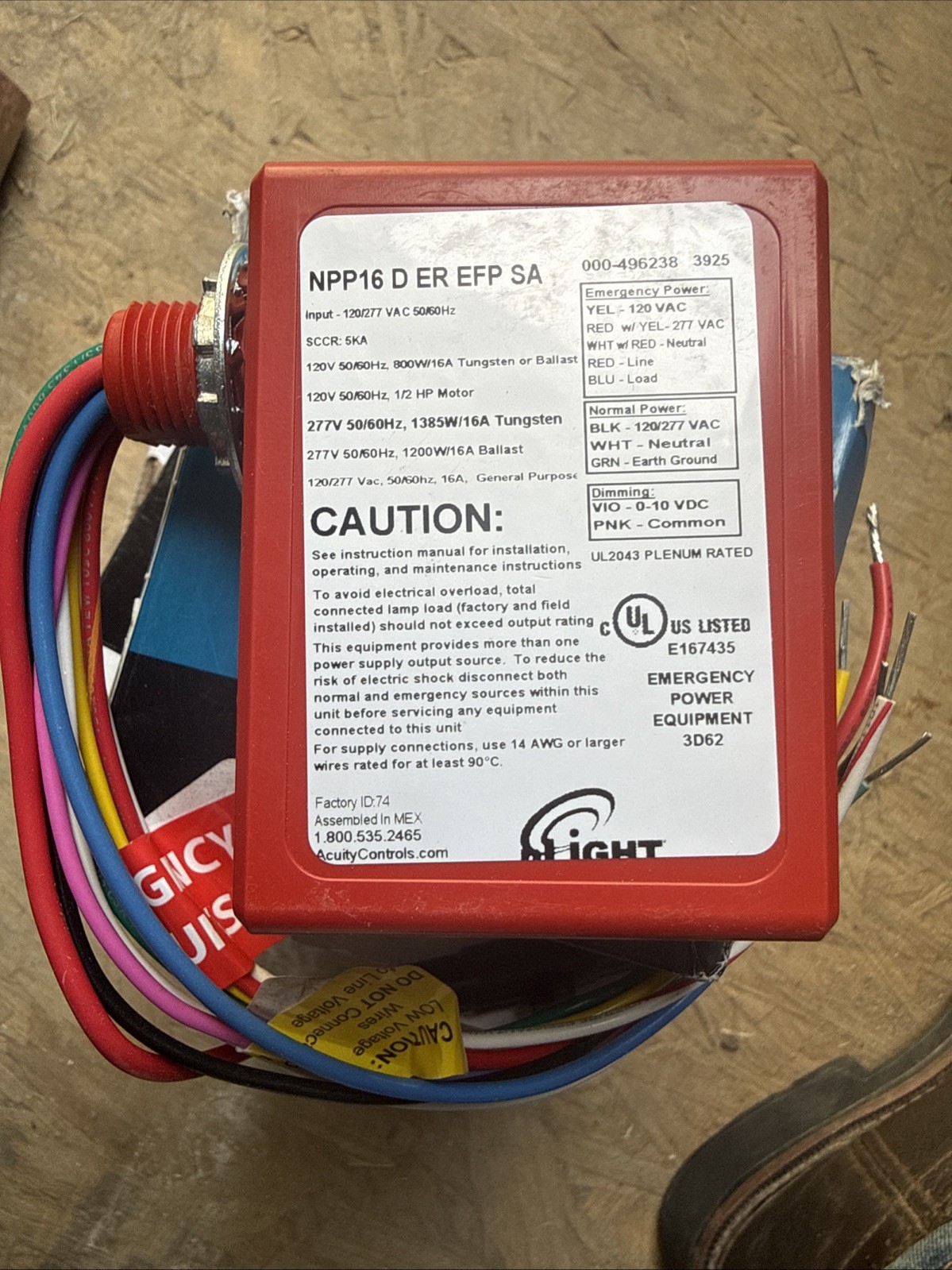 Acuity Controls nLight NPP16 D ER EFP SA | 265M04 | EM Dimming Power Pack | NEW