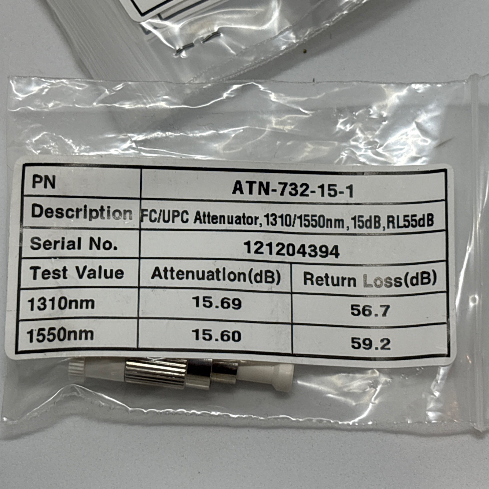 LOT of 23x Thorlabs ATN-732-15-1 FC/UPC Fiber Optic Attenuator 15dB – BULK DEAL!