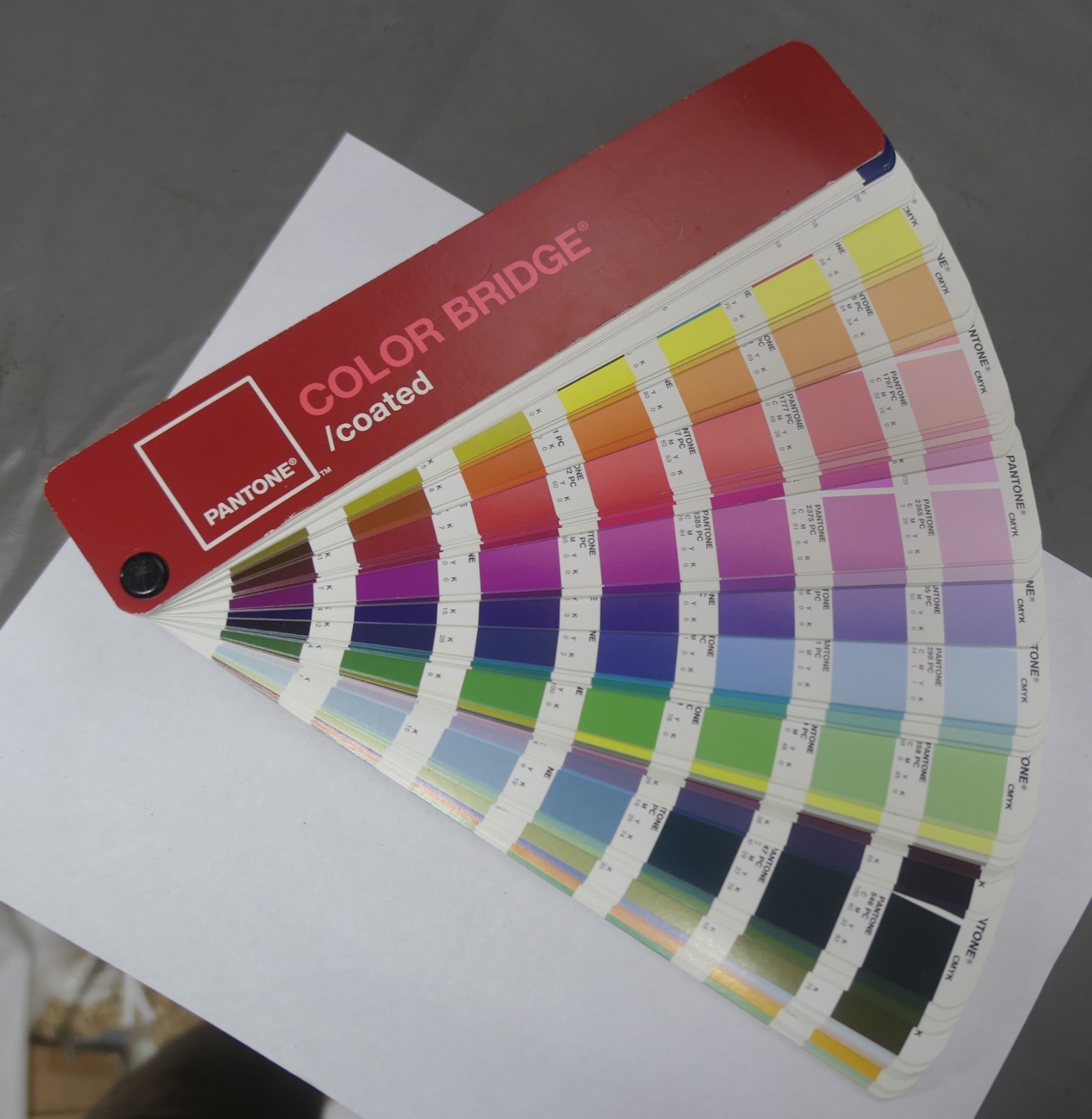 Pantone Color Bridge Coated Fan Guide, Shows Conversion to RGB, CMYK & HTML