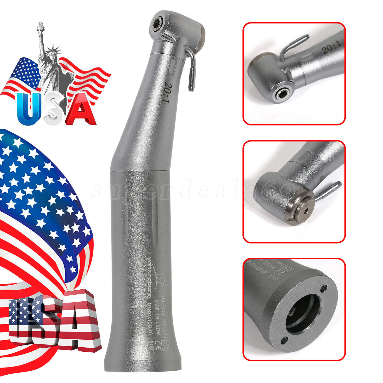 Dental Contra Angle (LED) 1:1 1:5 20:1 Implant /Straight Nosecone Handpiece mx