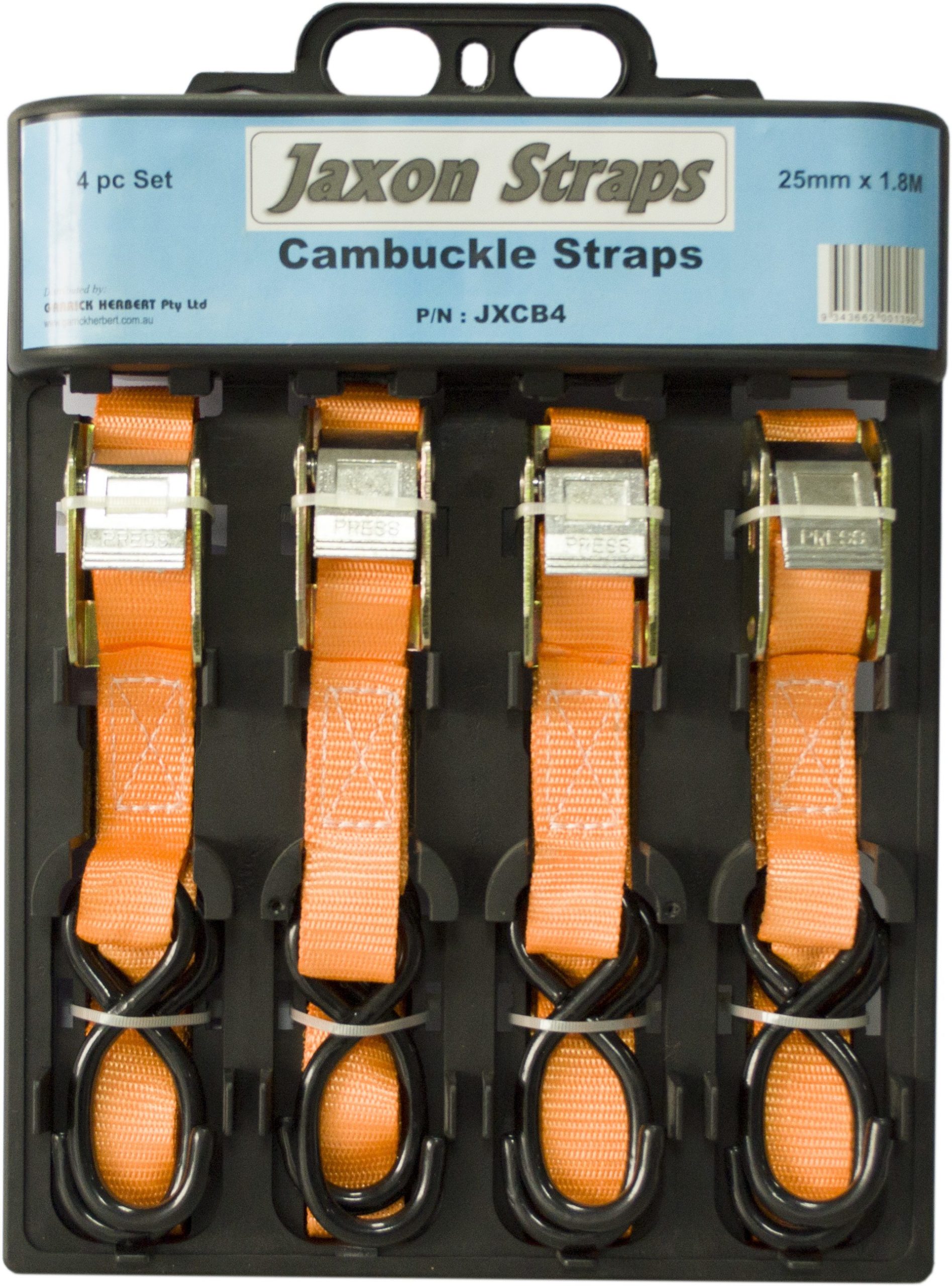 Jaxon Cambuckle Straps - 4pk (25mm x 1.8m) (BOX QTY = 10packs or 40 straps)