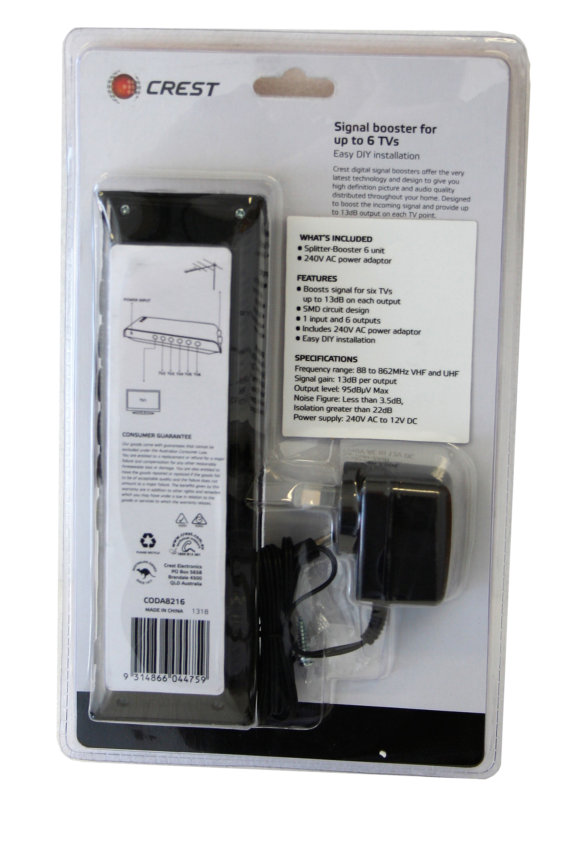 Crest SGA05329 Indoor Digital TV Antenna Concealable White at The Good Guys
